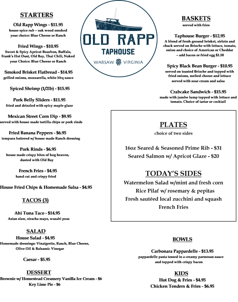 Happy Friday folks! Here’s our menu – See you soon!