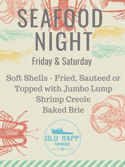 It’s Seafood Night all weekend long (or until we run out) !  Come grab our first