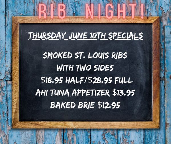 Even Tropical Storm Elsa can’t  stop rib night!  See you soon, cheers!