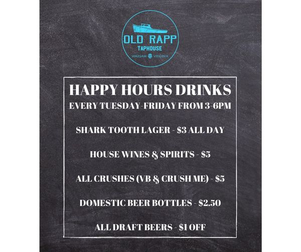 Happy, Happy!  Introducing our new and improved Happy Hour menu, with great drin