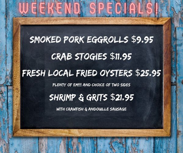 Some of your favorites being served up all weekend, so make plans to come see us
