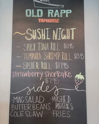 Sushi Night WITH Soft Shells!!! Come try a Spider Roll, basically a soft shell s