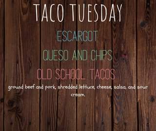 It’s Taco Tuesday, along with some yummy app specials! Cheers🍻