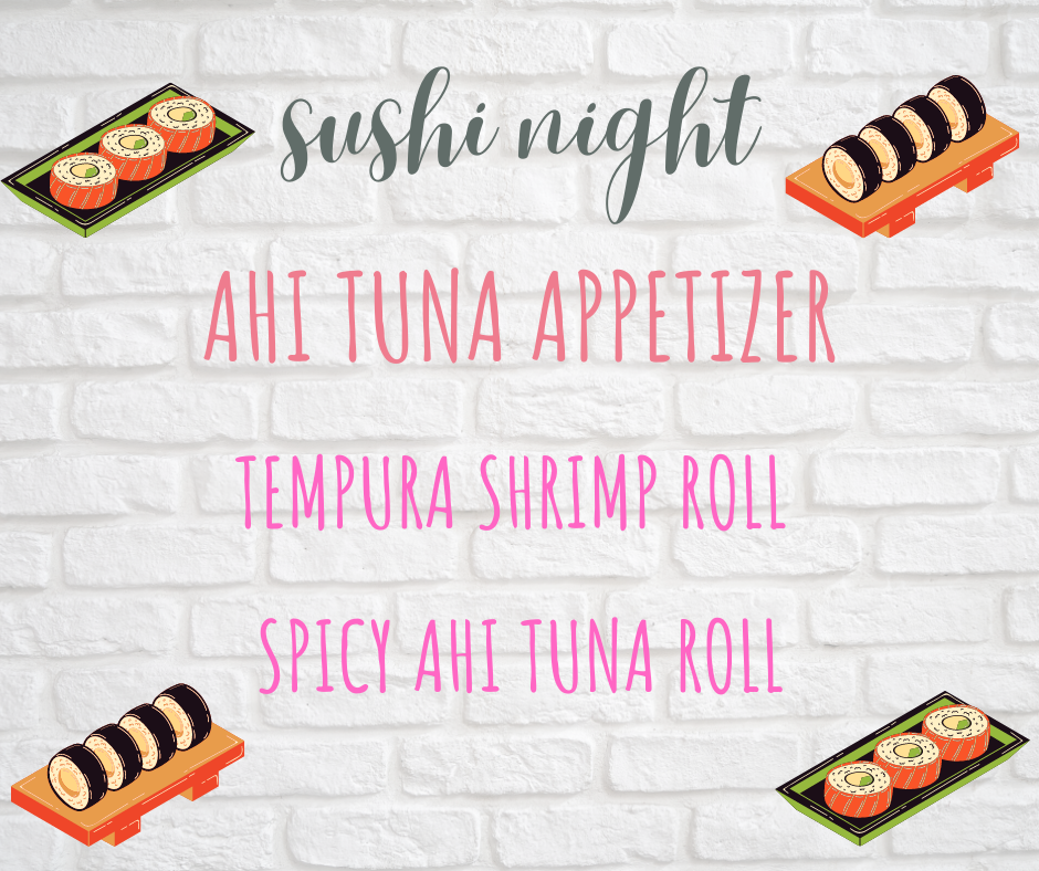 Sushi Night is back again, with our crowd favorite Ahi Tuna Appetizer.  Cheers,